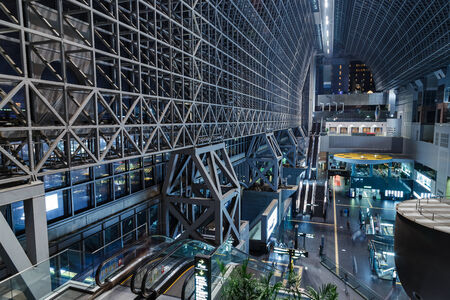KYOTO, JAPAN - OCTOBER 20: Kyoto Station in Kyoto, Japan on October 20, 2014. Major railway station and transportation hub in Kyoto Japan's 2nd-largest station after Nagoya Stationのeditorial素材