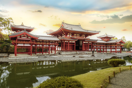 The Phoenix Hall of Byodo-in Temple in Kyoto, Japanのeditorial素材