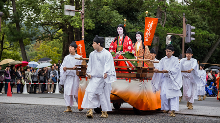KYOTO, JAPAN - OCTOBER 22: Jidai Matsuri in Kyoto, Japan on October 22, 2014. Unidentified...