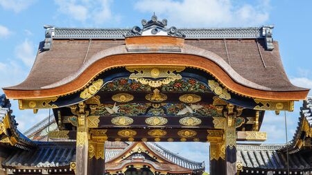 Main Gate of Nijo Castle in Kyoto, Japanのeditorial素材