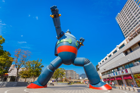 KOBE, JAPAN - OCTOBER 26: Gigantor Robot in Kobe, Japan on October 26, 2014. Built to commemorate the 15th anniversary of the Great Hanshin earthquake, symbolises Kobe's revival and as a guardian from future disastersのeditorial素材