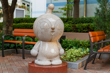 KOBE JAPAN  OCTOBER 26: Anpanman Character in Kobe Japan on October 26 2014. Stone sculptures of the renowed Japanese cartoonのeditorial素材