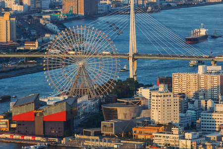 Osaka Bay in Osaka Japanのeditorial素材