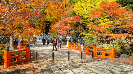 Eireiden Temple with Graveyard Area at Koyasan (Mt. Koya) in WakayamaWAKAYAMA, JAPAN - OCTOBER 29: Eireiden Temple in Wakayama, Japan on October 29, 2014. Situated in the Okunoin Temple at Koyasan (Mt. Koya) Areaのeditorial素材