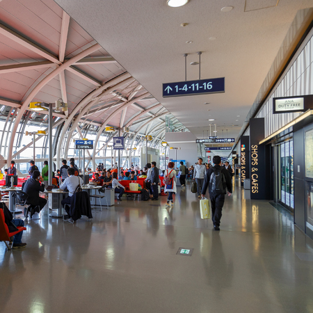 OSAKA, JAPAN - OCTOBER 30: Kansai International Airport in Osaka, Japan on October 30, 2014. An international airport located on an artificial island in the middle of Osaka Bayのeditorial素材