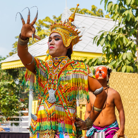 BANGKOK, THAILAND - JANUARY 18: Thai Culture Festival in Bangkok, Thailand on January 18, 2014. Participants take part in the celebration of Thai Traditional Culture Festival at Lumpini Parkのeditorial素材