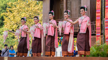 BANGKOK, THAILAND - JANUARY 16: Thai Culture Festival in Bangkok, Thailand on January 16, 2015. Participants take part in the celebration of Thai Traditional Culture Festival at Lumpini Parkのeditorial素材