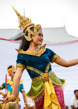 BANGKOK, THAILAND - JANUARY 16: Thai Culture Festival in Bangkok, Thailand on January 16, 2015. Participants take part in the celebration of Thai Traditional Culture Festival at Lumpini Parkのeditorial素材