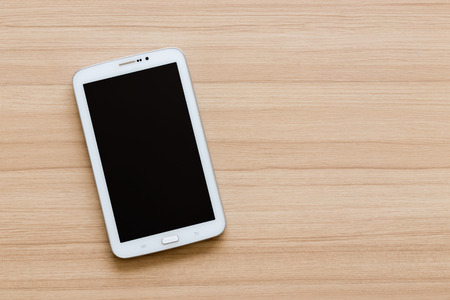 a smartphone on a tableの写真素材