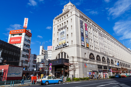 TOKYO, JAPAN - NOVEMBER 15, 2015: Asakusa Station is built in Ekimise building, it links Tobu line to Tokyo Skytree, the building is also a grand shopping destination in Asakusa - Taito areaのeditorial素材