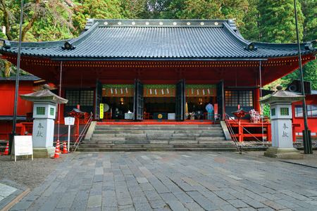Nikko Futarasan Shrine in Nikko, Tochigi, JapanNIKKO, JAPAN - NOVEMBER 17, 2015: Nikko Futarasan shrine located between Tosho-gu shrine and Taiyu-in Mausoleum in the "Shrines and Temples of Nikko" - a UNESCO world heritage siteのeditorial素材