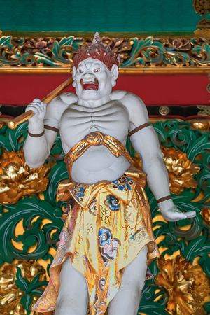 Kendara - One of the four guardians at the Yashamon Gate of  Taiyuinbyo - the Mausoleum of Shogun Tokugawa Iemitsu

NIKKO, JAPAN - NOVEMBER 17, 2015: Kendara - One of the four guardians at the Yashamon Gate of  Taiyuinbyoのeditorial素材