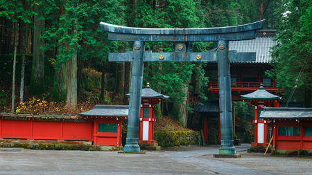 Nikko Futarasan Shrine in Nikko, Tochigi, JapanNIKKO, JAPAN - NOVEMBER 17, 2015: Nikko Futarasan shrine located between Tosho-gu shrine and Taiyu-in Mausoleum in the "Shrines and Temples of Nikko" - a UNESCO world heritage siteのeditorial素材