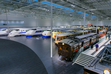 NAGOYA, JAPAN - NOVEMBER 18, 2015: The SCMaglev and Railway Park features 39 full-size railway vehicles and one bus exhibit, train cab simulators, and railway model dioramasのeditorial素材