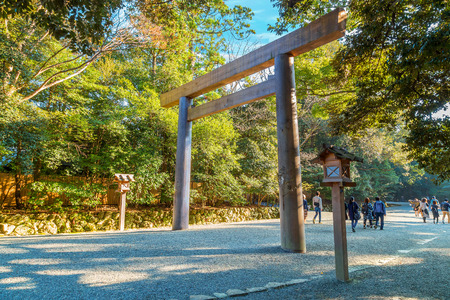 Ise Jingu Naiku(Ise Grand shrine - inner shrine) in Ise City, Mie PrefectureMIE, JAPAN - NOVEMBER 20, 2015: Ise Grand Shrine (Naiku - inner shrine, officially known as Kotai Jingu) dedicated to the worship of Amaterasu -  the goddess of the sunのeditorial素材