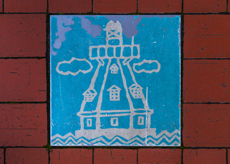 YOKOHAMA, JAPAN - NOVEMBER 24 2015: Signs along footpath on the side of streets in Yokohama Chinatownのeditorial素材