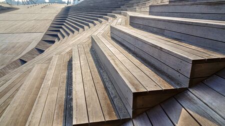 Osanbashi Pier - Yokohama International Passenger Terminal in Japan                                                              YOKOHAMA, JAPAN - NOVEMBER 24 2015: Osanbashi Pier is the main international passenger pier in Yokohama. The pier is also kのeditorial素材