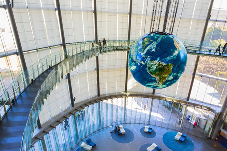 TOKYO, JAPAN - NOVEMBER 27 2015: The National Museum of Emerging Science and Innovation , known as the Miraikan literally "Future Museum" created by Japan's Science and Technology Agencyのeditorial素材