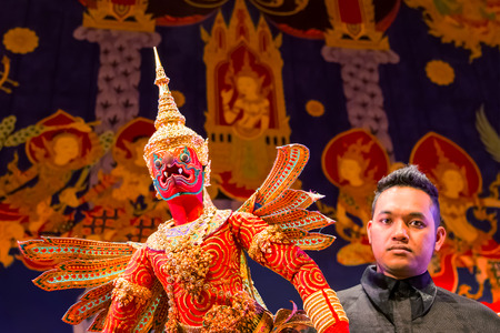 BANGKOK, THAILAND - JANUARY 16: The free event of the making of Thai traditional puppet and stage performance held in the occasion of celebrating H.R.H. Princess Sirindhorn's birthdayのeditorial素材