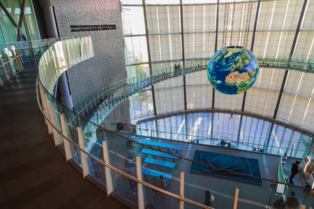 TOKYO, JAPAN - NOVEMBER 27 2015: The National Museum of Emerging Science and Innovation , known as the Miraikan literally "Future Museum" created by Japan's Science and Technology Agencyのeditorial素材