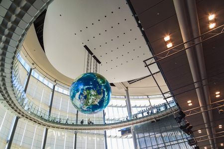 TOKYO, JAPAN - NOVEMBER 27 2015: The National Museum of Emerging Science and Innovation , known as the Miraikan literally "Future Museum" created by Japan's Science and Technology Agencyのeditorial素材