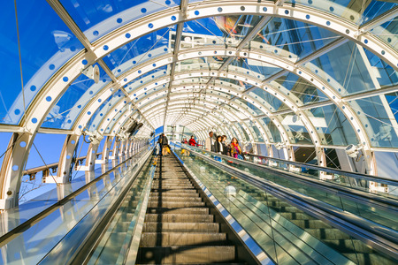 TOKYO, JAPAN - NOVEMBER 27 2015: Fuji T.V. headquarters, one of the most striking buildings in Japan. its' futuristic metallic clad building featuring a massive silver ball 32 metres in diameterのeditorial素材