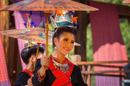 BANGKOK, THAILAND - JANUARY 14 2016: Participants take part in the celebration of Thai Traditional Culture Festival at Lumpini Parkのeditorial素材