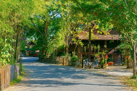 Thai traditional house in rural area                                                                                                                                BANGKOK, THAILAND - DECEMBER 30 2015: Thai traditional house in rural areaの写真素材