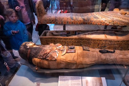 LONDON, UNITED KINGDOM - MAY 12 2018: Acient Egypt Gallery at British Museum - a public institution dedicated to human history, art and culture it's one of the largest and most comprehensive museumsのeditorial素材