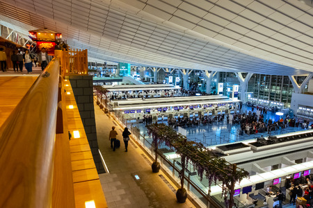TOKYO, JAPAN - APRIL 19 2018: Haneda Airport is one of the two primary airports that serve the Greater Tokyo Area.のeditorial素材