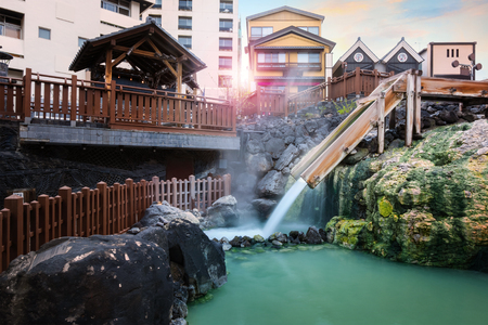 Yubatake Hotspring at Kusatsu Onsen in Gunma  ,Japan

GUNMA, JAPAN - APRIL 27 2018: Kusatsu Onsen located about 200 kilometers north-northwest of Tokyo, it is one of Japan's most famous hot spring resorts for centuriesのeditorial素材