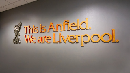 LIVERPOOL, UNITED KINGDOM - MAY 17 2018: Anfield stadium, the home ground of Liverpool FC which has a seating capacity of 54,074 making it the sixth largest football stadium in Englandのeditorial素材