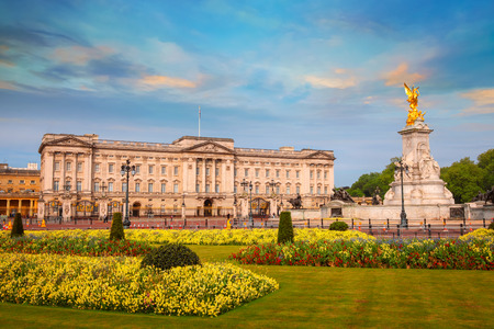Buckingham Palace in London, UK London, UK - May 13 2018: Buckingham Palace is the London residence and administrative headquarters of the monarch of the United Kingdom, located in the City of Westminsterのeditorial素材