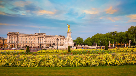 London, UK - May 13 2018: Buckingham Palace is the London residence and administrative headquarters of the monarch of the United Kingdom, located in the City of Westminsterのeditorial素材