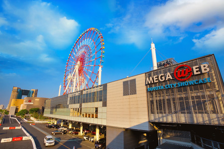 Tokyo, Japan - April 20 2018: Toyota Mega Web in Odaiba island is an automotive focused theme park and showroom which portrays Toyota history and its newest technological developmentsのeditorial素材