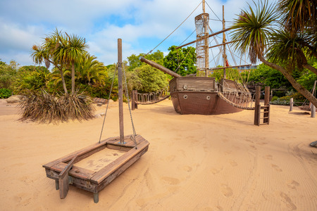 London, UK - May 23 2018: The Diana, Princess of Wales Memorial Playground is a memorial to Diana, Princess of Wales adjacent to the Broad Walk of Kensington Gardens.のeditorial素材
