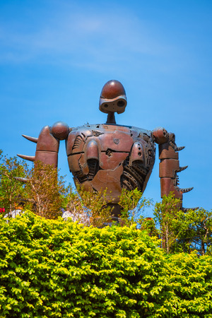 Tokyo, Japan - April 29 2018: Statue of the robot from the Studio Ghibli film 'Laputa: Castle in the Sky' at Ghibli museumのeditorial素材