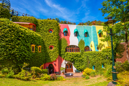 Tokyo, Japan - April 29 2018: Ghibli museum is a place that shows the work of Japanese animation Studio Ghibli, features of children, technology and finearts dedicated to art and animation techniqueのeditorial素材