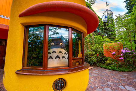 Tokyo, Japan - April 29 2018: Ghibli museum is a place that shows the work of Japanese animation Studio Ghibli, features of children, technology and finearts dedicated to art and animation techniqueのeditorial素材