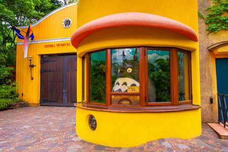 Tokyo, Japan - April 29 2018: Ghibli museum is a place that shows the work of Japanese animation Studio Ghibli, features of children, technology and finearts dedicated to art and animation techniqueのeditorial素材