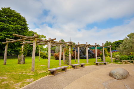 London, UK - May 23 2018: The Diana, Princess of Wales Memorial Playground is a memorial to Diana, Princess of Wales adjacent to the Broad Walk of Kensington Gardens.のeditorial素材