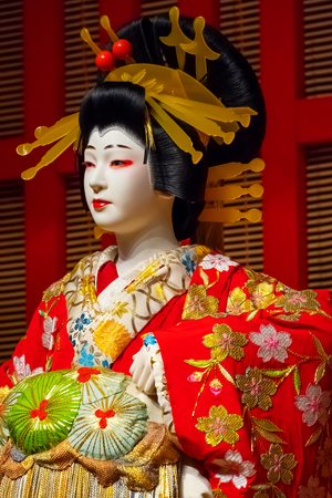 Tokyo, Japan - April 25 2018: Life size dolls portray traditional Japanese stage performance at Edo Tokyo Museumのeditorial素材