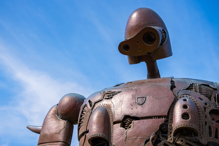 Tokyo, Japan - April 29 2018: Statue of the robot from the Studio Ghibli film 'Laputa: Castle in the Sky' at Ghibli museumのeditorial素材