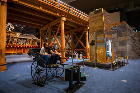 Tokyo, Japan - April 25 2018: Edo Tokyo Museum permanent exhibition vividly illustrates the past of Tokyo (known as Edo) covers features of the capital from the Edo Period to relatively recent decadesのeditorial素材