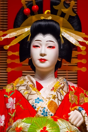 Tokyo, Japan - April 25 2018: Life size dolls portray traditional Japanese stage performance at Edo Tokyo Museumのeditorial素材