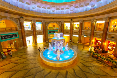 Tokyo, Japan - April 20 2018: Venus Fort  is part of the Palette Town complex in Odaiba, a shopping mall with Renaissance style which is a poppular tourist attractionのeditorial素材