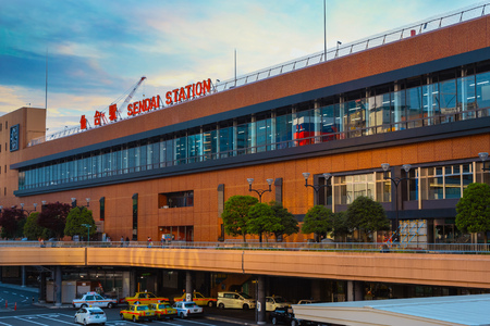 Tokyo, Japan - April 22 2018: Sendai Station is a major railway station in Miyagi, Japan. It is a stop for all Akita and Tohoku Shinkansen trainsのeditorial素材
