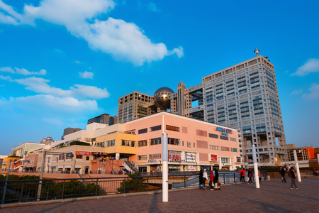Tokyo, Japan - April 20 2018: Aquacity is a shopping mall featuring various stores, boutiques, restaurants, cafes and a 13 screen cinema complex situated in Odaiba - a man made island in Tokyo Bayのeditorial素材