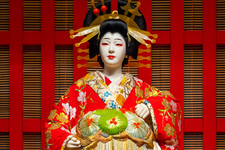 Tokyo, Japan - April 25 2018: Life size dolls portray traditional Japanese stage performance at Edo Tokyo Museumのeditorial素材