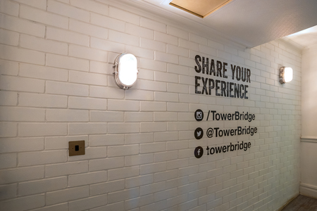 London, UK - May 15 2018: Tower Bridge Exhibition is a must see exhibitions inside Tower Bridge, gaze beneath its glass floor, visit the Victorian engine rooms and discover the inner workings of the bridgeのeditorial素材